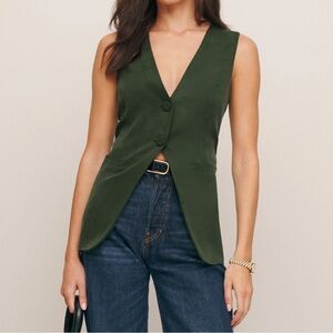 Reformation Casey vest in Fern size XS